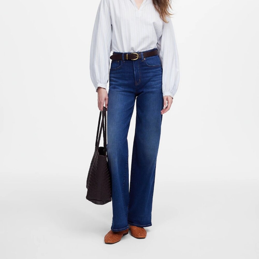 Madewell The TALL Perfect Vintage Wide-Leg in PipestoneWash Stretch sz T26 NV693